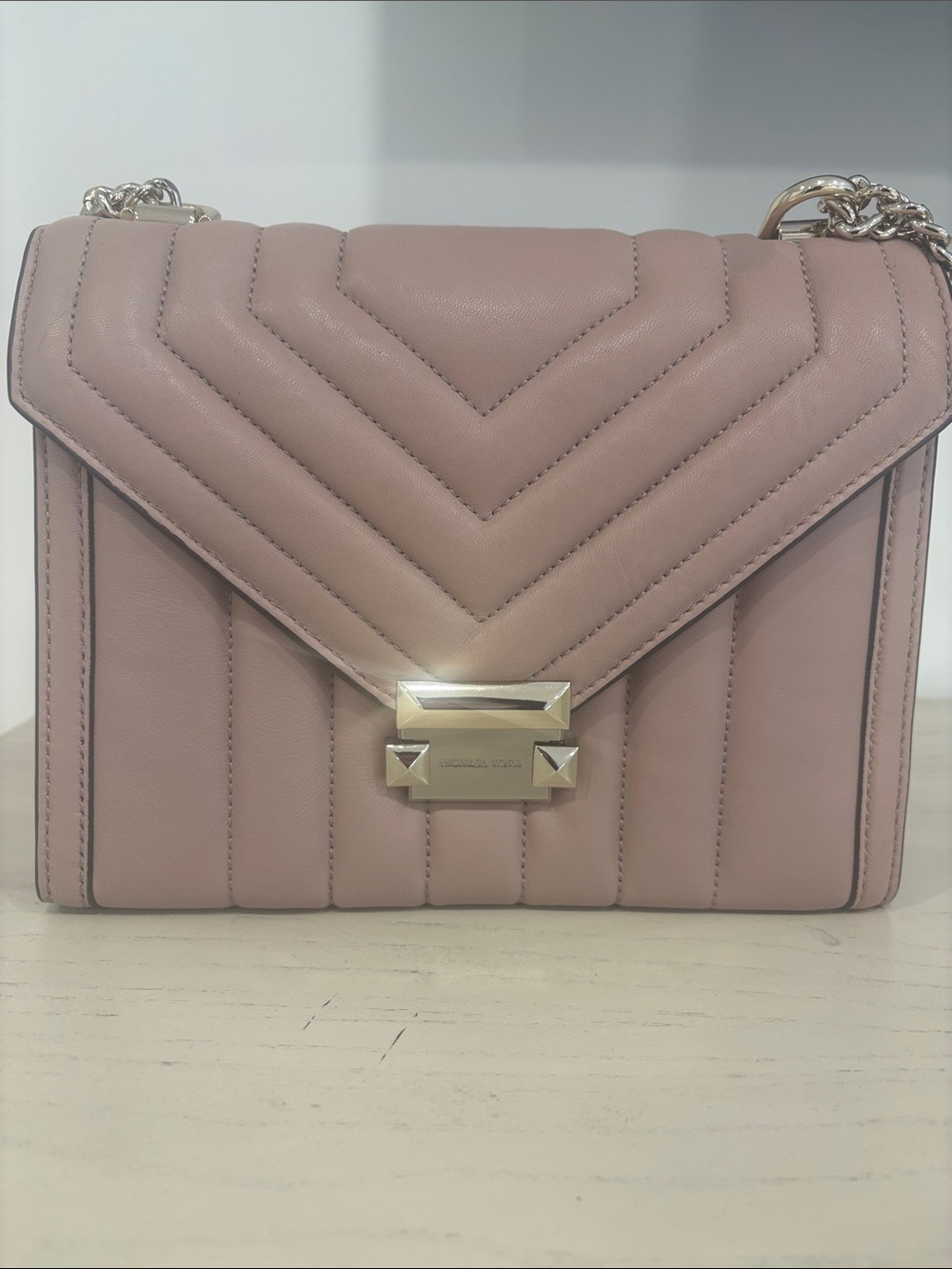 Michael Kors Pink Quilted Leather Crossbody Bag
